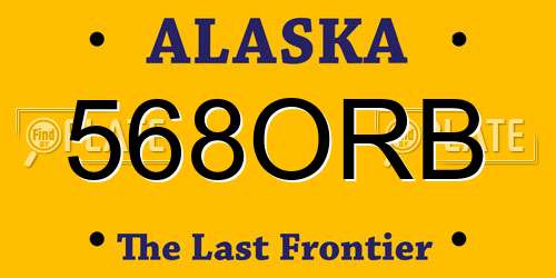 568ORB Alaska License Plate