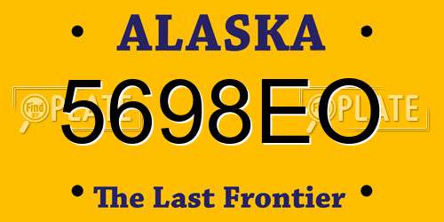 5698EO Alaska License Plate