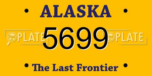 5699 Alaska License Plate