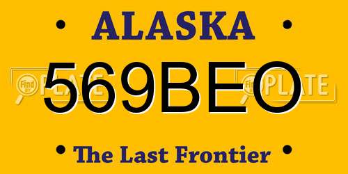 569BEO Alaska License Plate