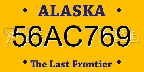 56AC769 Alaska License Plate