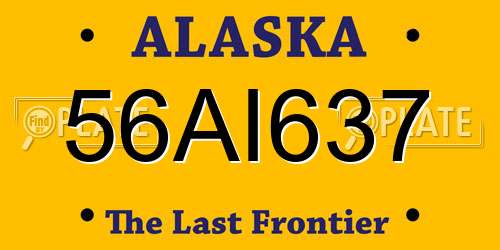56AI637 Alaska License Plate