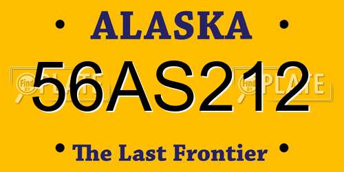 56AS212 Alaska License Plate