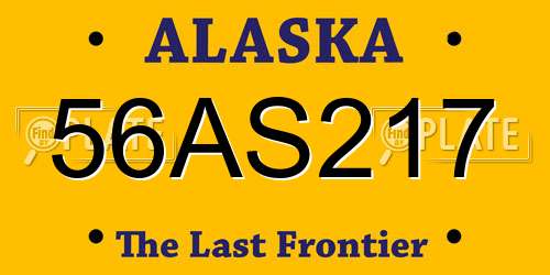56AS217 Alaska License Plate