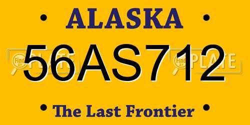 56AS712 Alaska License Plate