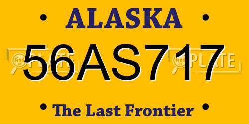 56AS717 Alaska License Plate