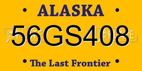 56GS408 Alaska License Plate