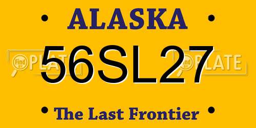 56SL27 Alaska License Plate
