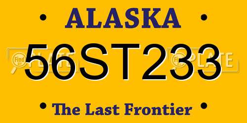 56ST233 Alaska License Plate