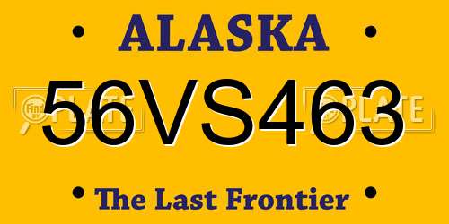 56VS463 Alaska License Plate