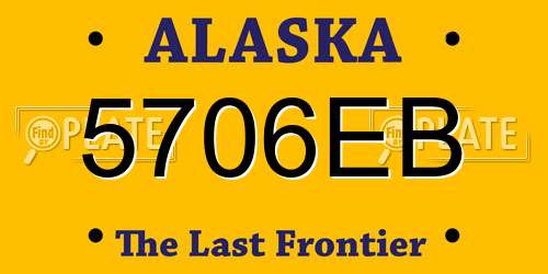 5706EB Alaska License Plate