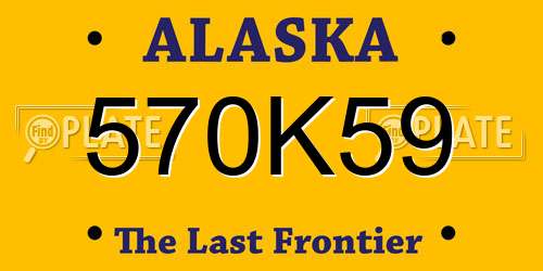 570K59 Alaska License Plate