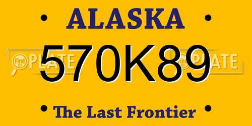 570K89 Alaska License Plate