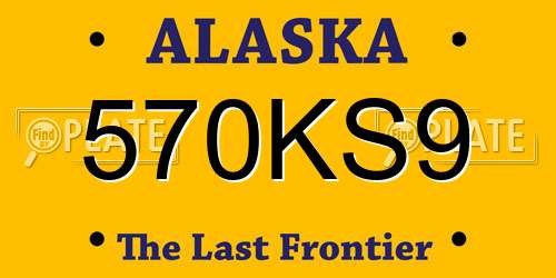 570KS9 Alaska License Plate