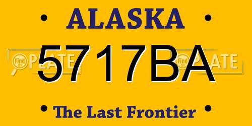 5717BA Alaska License Plate