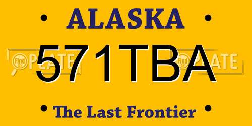 571TBA Alaska License Plate