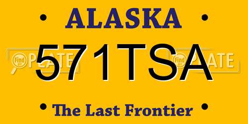 571TSA Alaska License Plate