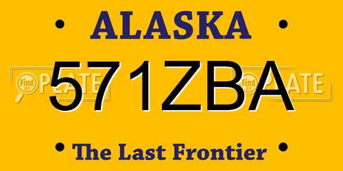 571ZBA Alaska License Plate