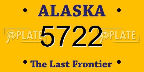 5722 Alaska License Plate