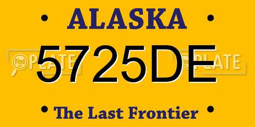5725DE Alaska License Plate