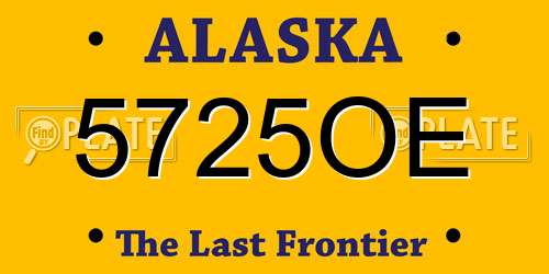 5725OE Alaska License Plate