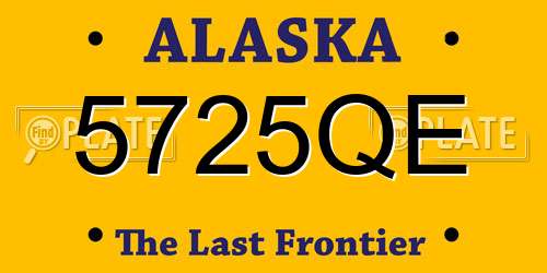 5725QE Alaska License Plate