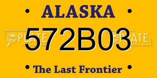 572B03 Alaska License Plate