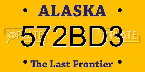 572BD3 Alaska License Plate