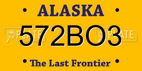 572BO3 Alaska License Plate