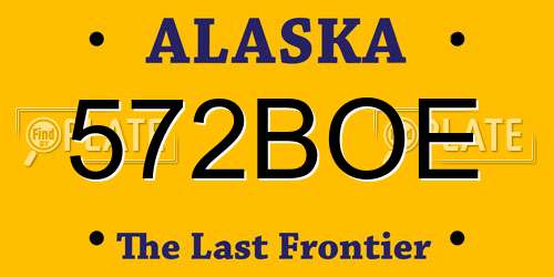 572BOE Alaska License Plate