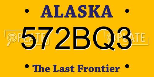 572BQ3 Alaska License Plate