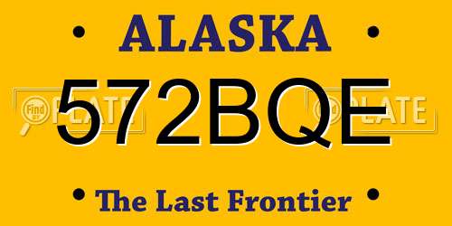 572BQE Alaska License Plate