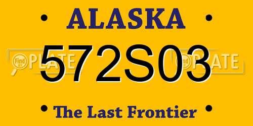 572S03 Alaska License Plate