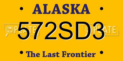 572SD3 Alaska License Plate