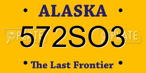 572SO3 Alaska License Plate