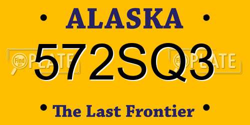 572SQ3 Alaska License Plate