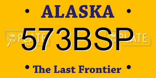 573BSP Alaska License Plate