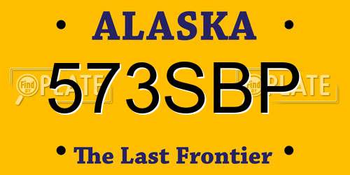 573SBP Alaska License Plate