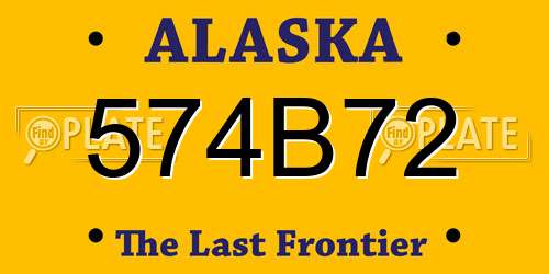 574B72 Alaska License Plate