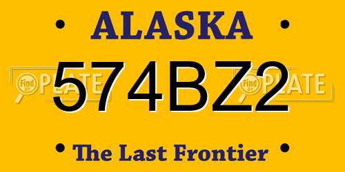 574BZ2 Alaska License Plate