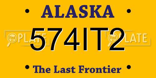 574IT2 Alaska License Plate