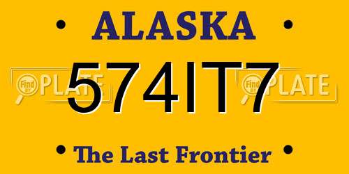 574IT7 Alaska License Plate