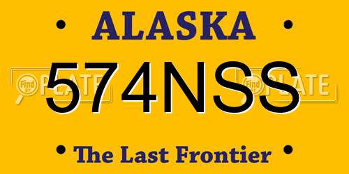 574NSS Alaska License Plate