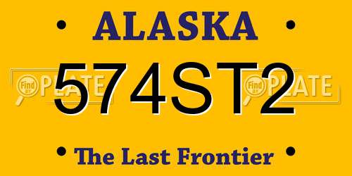 574ST2 Alaska License Plate