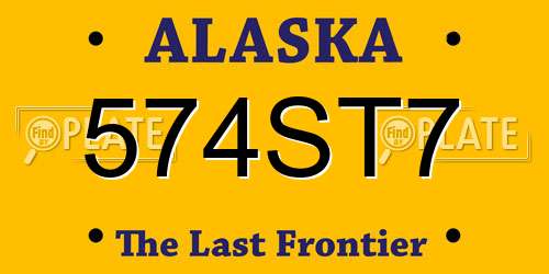 574ST7 Alaska License Plate