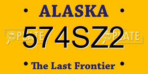 574SZ2 Alaska License Plate