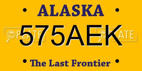 575AEK Alaska License Plate