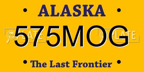 575MOG Alaska License Plate