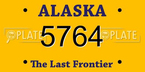 5764 Alaska License Plate