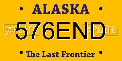 576END Alaska License Plate